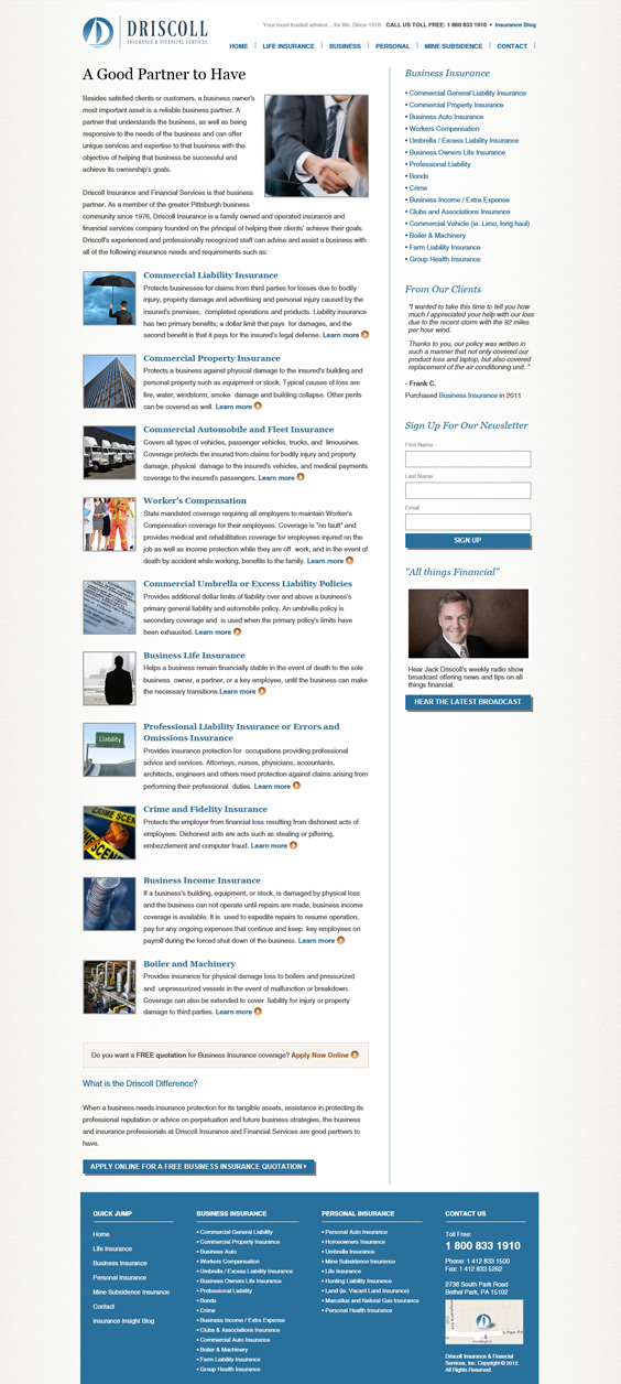 Driscoll Financial Website Design