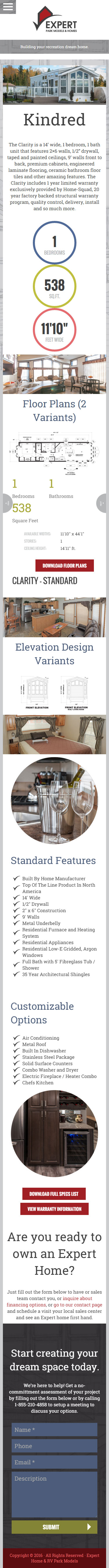 Expert Homes - Mobile Product Page Design