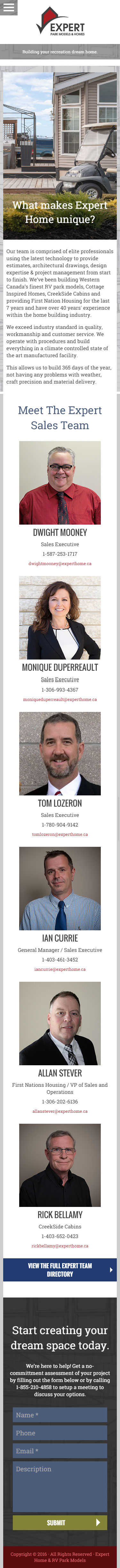 Expert Homes - About Us Page Mobile Responsive Design