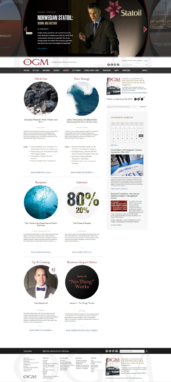 The OGM Website Design Wireframe