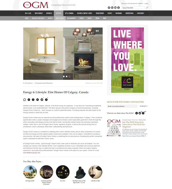 The OGM Website Design Wireframe