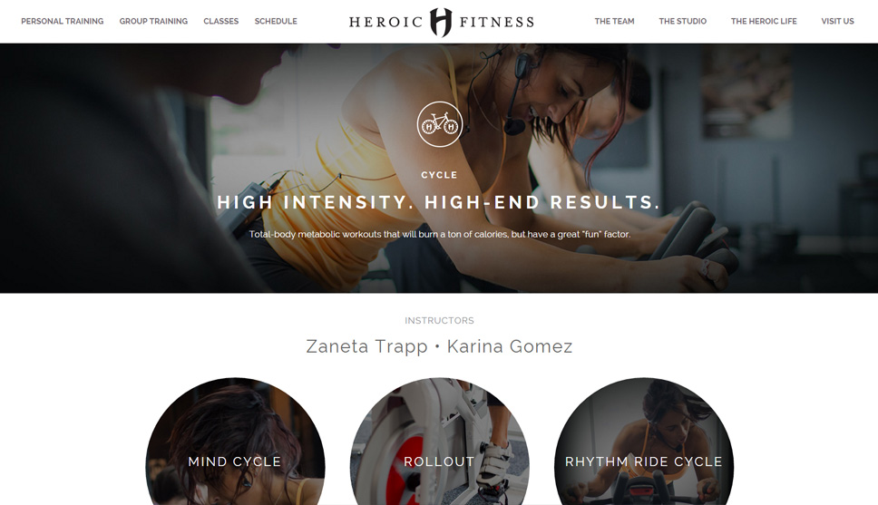 Heroic Fitness Website Design