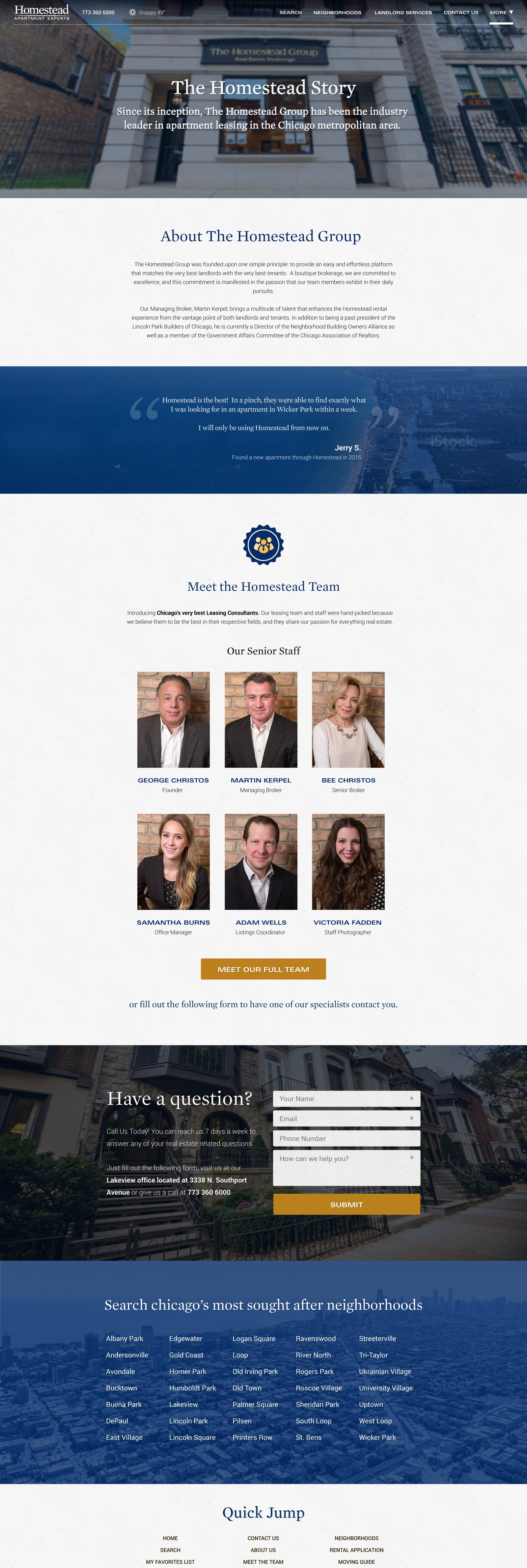 Homestead Group Real Estate Website Design