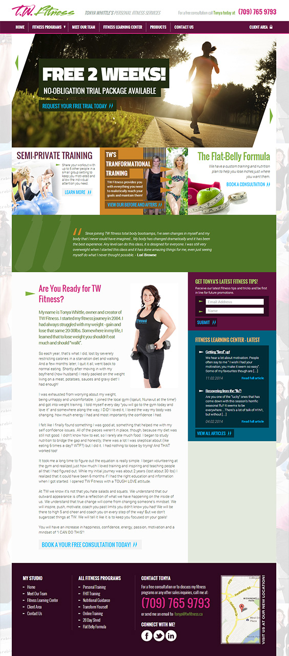 TW Fitness Website Design