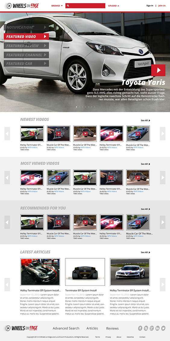 Wheels on Edige Website Design Wireframe